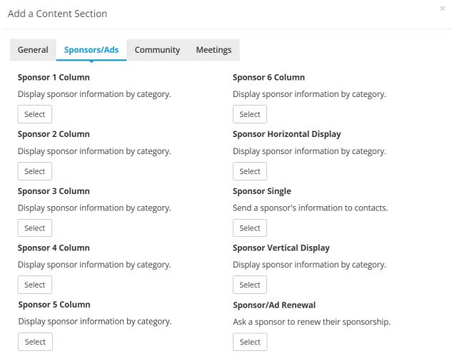 Add an Email Sponsors Content Section