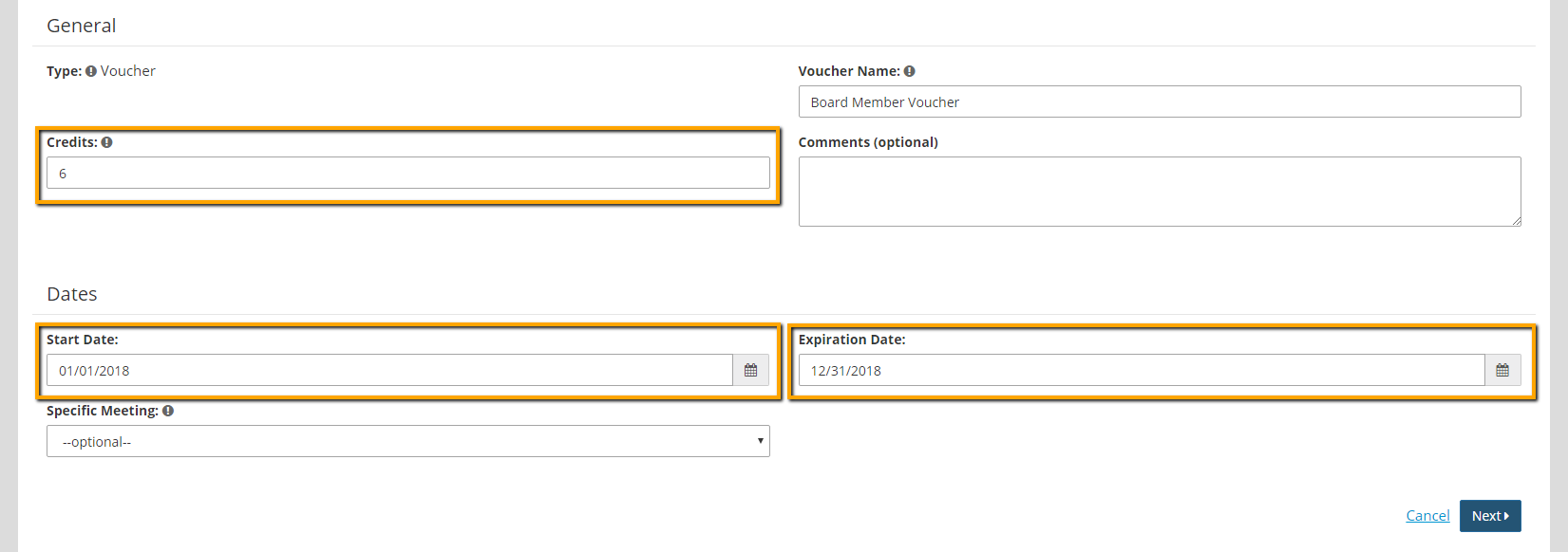 starchapter knowledgebase create a voucher
