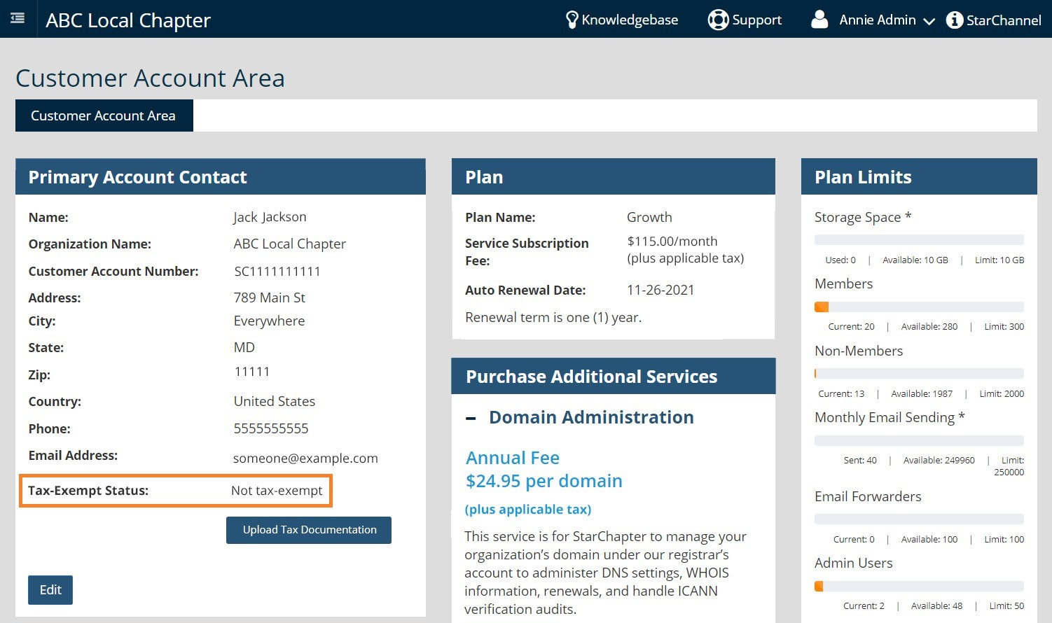 Tax-Exempt Field location